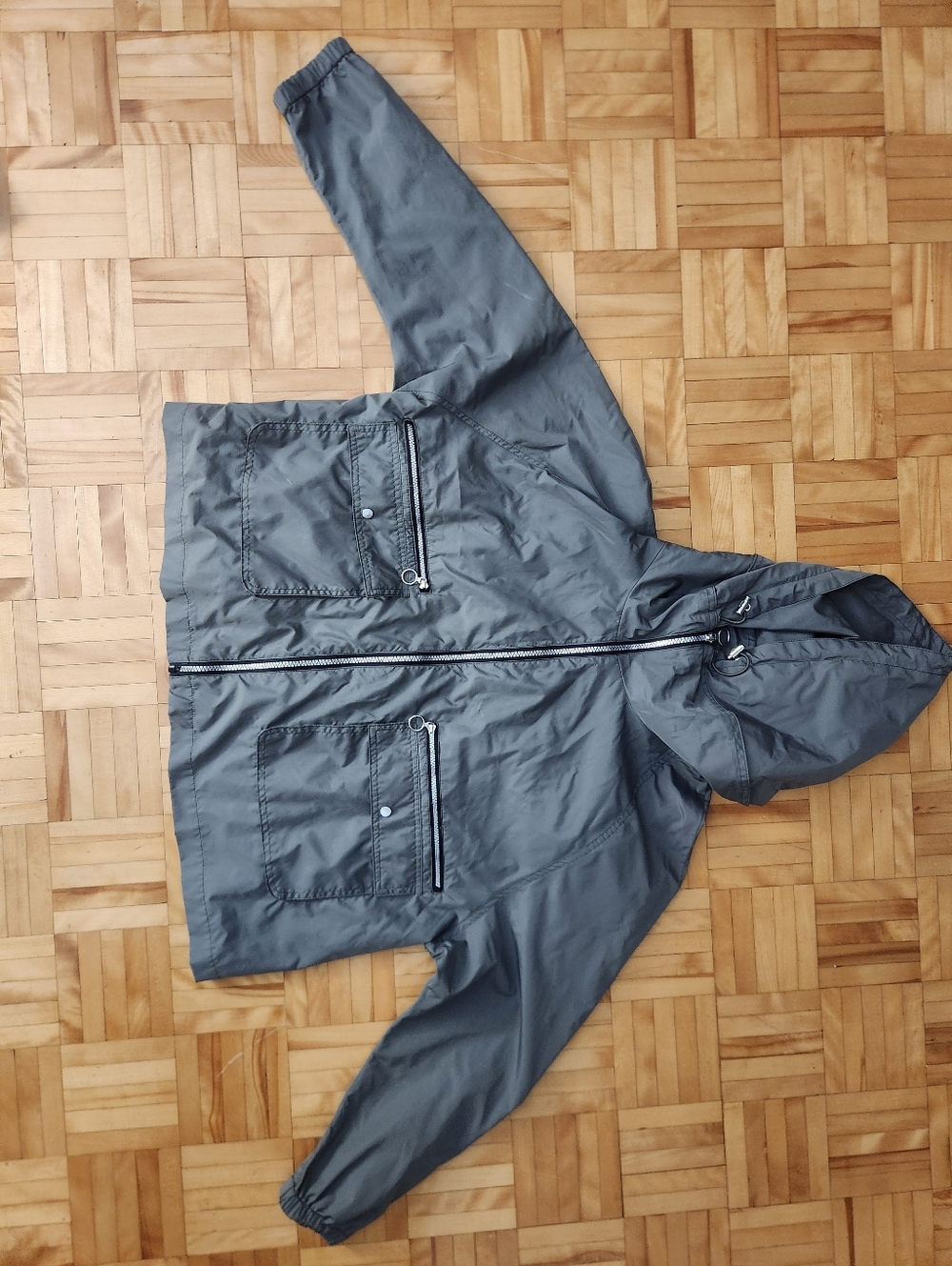 Zara Olive Green Hooded Windbreaker